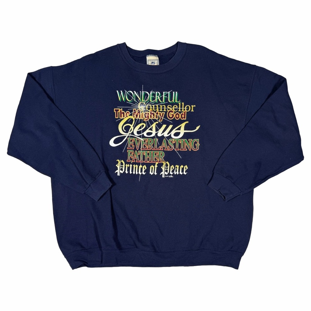Vintage Christian Jesus Prince of Peace Christmas Pullover Crewneck Sweatshirt